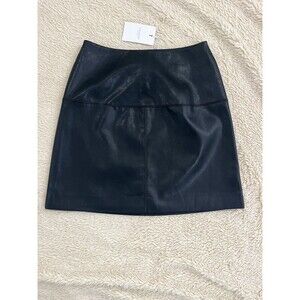 NWT TED BAKER Black Faux Leather VERIUM Mini Skirt $225 Black Size 1 (4 USA)